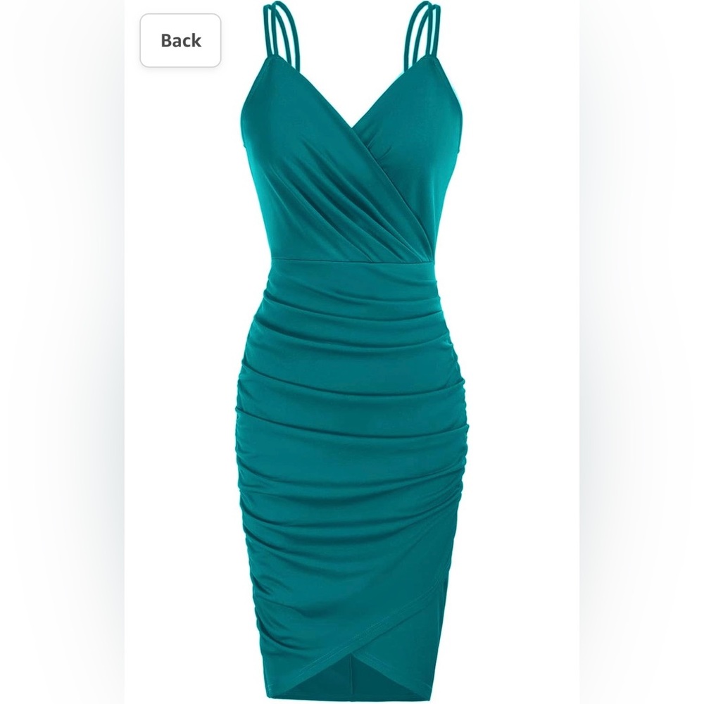 Teal cocktail dress. Very flattering on but never worn. Size M.